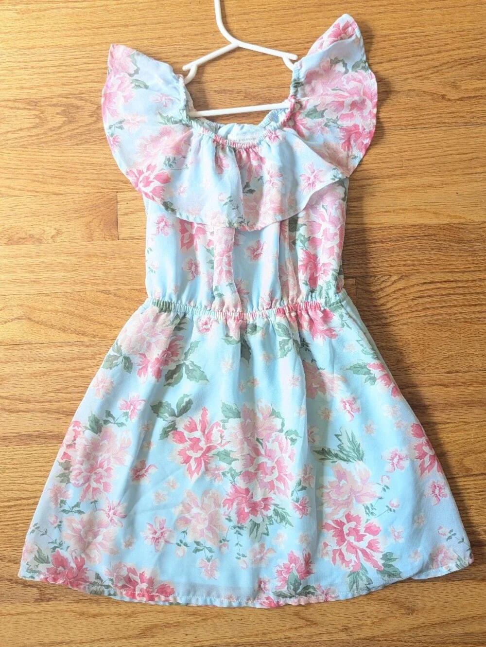 The Children's Place Blue Floral Ruffle Dress, 5T